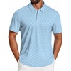 image:imageCOOFANDY Mens Golf Polo Shirts Short Sleeve Quick Dry Moisture Wicking Performance Collared Golf Shirt for MenMicro Geometric