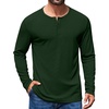 image:imageCOOFANDY Mens Henley Long Sleeve Shirt Lightweight Ribbed Pullover TShirtsArmy Green