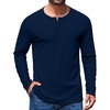 image:imageCOOFANDY Mens Henley Long Sleeve Shirt Lightweight Ribbed Pullover TShirtsNavy Blue