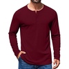 image:imageCOOFANDY Mens Henley Long Sleeve Shirt Lightweight Ribbed Pullover TShirtsWine Red