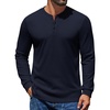 image:imageCOOFANDY Mens Henley Shirts Long Sleeve Button T Shirts Casual Pullover TeeNavy Blue