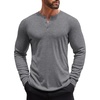 image:imageCOOFANDY Mens Henley Shirts Long Sleeve Button TShirt Lightweight Fashion Casual Pullover ShirtHeather Dark Grey