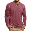 image:imageCOOFANDY Mens Henley Shirts Long Sleeve Casual TShirts Lightweight TeeWine Red