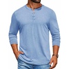 image:imageCOOFANDY Mens Henley Shirts Long Sleeve TShirt Lightweight Fashion Casual Pullover Tee ShirtLight Blue