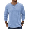 image:imageCOOFANDY Mens Henley TShirt Long Sleeve Casual Lightweight Pullover Shirts Soft Stretch Basic Tees Fall TopsLight Blue