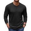 image:imageCOOFANDY Mens Henley TShirts Long Sleeve Casual Cotton Pullover ShirtBlack