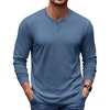 image:imageCOOFANDY Mens Henley TShirts Long Sleeve Casual Cotton Pullover ShirtBlue