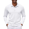 image:imageCOOFANDY Mens Long Sleeve Polo Shirt Golf Lightweight Breathable Moisture Wicking Shirt for Business Casual Work Outdoor1 Pack White
