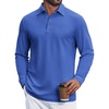 image:imageCOOFANDY Mens Long Sleeve Polo Shirts Classic Cotton Pique Polo ShirtsSky Blue