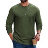 image:imageCOOFANDY Mens Long Sleeve T Shirt Cotton Blend Casual Tee ShirtsArmy Green