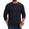 image:imageCOOFANDY Mens Long Sleeve T Shirt Cotton Blend Casual Tee ShirtsBlack