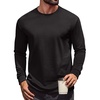 image:imageCOOFANDY Mens Long Sleeve T Shirt Heavyweight Crew Neck TShirt Premium Cotton Tee01black