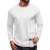 image:imageCOOFANDY Mens Long Sleeve T Shirt Heavyweight Crew Neck TShirt Premium Cotton TeeWhite
