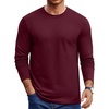 image:imageCOOFANDY Mens Long Sleeve Tee Shirts Crew Neck Casual Soft Basic T ShirtsWine Red