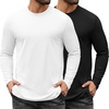 image:imageCOOFANDY Mens Long Sleeve Tee Shirts Stretch Crew Neck Tee Shirts Casual T Shirts for Men2 Pack Blackwhite
