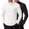 image:imageCOOFANDY Mens Mock Turtleneck Long Sleeve Shirts Basic Thermal Turtle Neck Undershirt Lightweight Pullover Sweaters TopTwo Pack  BlackWhite