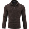 image:imageCOOFANDY Mens Quarter Zip Pullover Sweater Regular Fit Fleece SweatshirtBrown