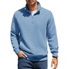 image:imageCOOFANDY Mens Quarter Zip Pullover Sweatshirt Casual Mock Neck Sweater 2026Light Blue
