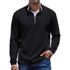 image:imageCOOFANDY Mens Quarter Zip Pullover Sweatshirt Mock Neck Sweater Long SleeveBlack