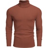 image:imageCOOFANDY Mens Ribbed Turtleneck Sweater Casual Basic Long Sleeve Knitted Pullover SweaterOrange