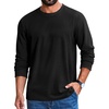 image:imageCOOFANDY Mens T Shirts Long Sleeve Casual Crew Neck Ribbed Tee Shirt Basic TopBlack