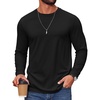image:imageCOOFANDY Mens T Shirts Long Sleeve Cotton Blend TShirts Crew Neck Soft Casual Basic Tee ShirtsBlack