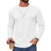 image:imageCOOFANDY Mens T Shirts Long Sleeve Cotton Blend TShirts Crew Neck Soft Casual Basic Tee ShirtsWhite