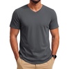 image:imageCOOFANDY Mens T Shirts Short Sleeve V Neck TShirt Casual Soft Basic TeeDark Gray