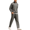 image:imageCOOFANDY Mens Tracksuit 2 Piece Relaxed Fit Halfzip Sweatsuits Athletic Running Jogging Suit SetsGray