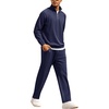 image:imageCOOFANDY Mens Tracksuit 2 Piece Relaxed Fit Halfzip Sweatsuits Athletic Running Jogging Suit SetsNavy Blue