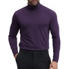 image:imageCOOFANDY Mens Turtleneck Shirts Slim Fit Shirt Tops Lightweight Pullover Basic Sweater Casual Long Sleeve ShirtDark Purple
