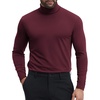 image:imageCOOFANDY Mens Turtleneck Shirts Slim Fit Shirt Tops Lightweight Pullover Basic Sweater Casual Long Sleeve ShirtDark Red