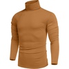 image:imageCOOFANDY Mens Turtleneck T Shirts Long Sleeve Slim Fit Thermal TopsCaramel