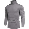 image:imageCOOFANDY Mens Turtleneck T Shirts Long Sleeve Slim Fit Thermal TopsGrey