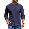image:imageCOOFANDY Mens Waffle Long Sleeve Shirt Crewneck T Shirt Casual Pullover TeeNavy Blue