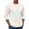 image:imageCOOFANDY Mens Waffle Long Sleeve Shirts Casual Crew Neck T Shirt Soft TeesAll White