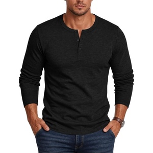 image:imageCOOFANDY Henley Shirts for Men Long Sleeve T Shirts Textured Casual Stretch Fashion Pullover Lightweight Fall TopsBlack