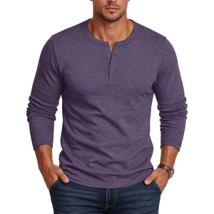 image:imageCOOFANDY Henley Shirts for Men Long Sleeve T Shirts Textured Casual Stretch Fashion Pullover Lightweight Fall TopsDark Purple
