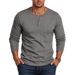 image:imageCOOFANDY Henley Shirts for Men Long Sleeve T Shirts Textured Casual Stretch Fashion Pullover Lightweight Fall TopsLight Grey