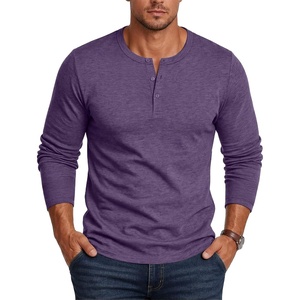 image:imageCOOFANDY Henley Shirts for Men Long Sleeve T Shirts Textured Casual Stretch Fashion Pullover Lightweight Fall TopsPurple