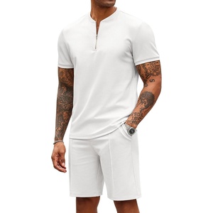 image:imageCOOFANDY Mens 2 Piece Set Short Sleeve Polo Shirt and Shorts Summer SuitsWhite
