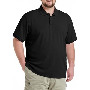 image:imageCOOFANDY Mens Big and Tall Polo Shirt Short Sleeve Cotton Pique Golf ShirtBlack