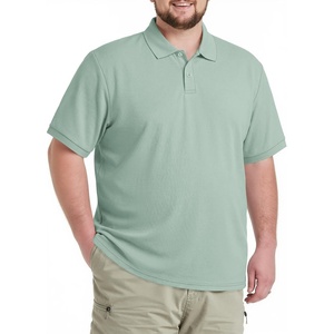 image:imageCOOFANDY Mens Big and Tall Polo Shirt Short Sleeve Cotton Pique Golf ShirtLight Green