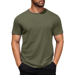 image:imageCOOFANDY Mens Cotton TShirt Short Sleeve Crew Neck Tee Shirts Casual Solid Basic TopsArmy Green
