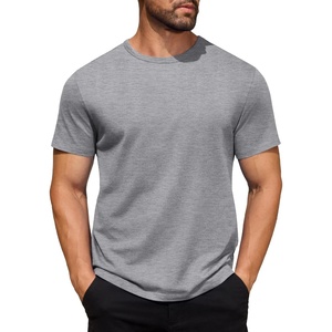 image:imageCOOFANDY Mens Cotton TShirt Short Sleeve Crew Neck Tee Shirts Casual Solid Basic TopsLight Grey