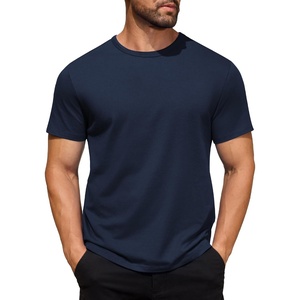 image:imageCOOFANDY Mens Cotton TShirt Short Sleeve Crew Neck Tee Shirts Casual Solid Basic TopsNavy Blue