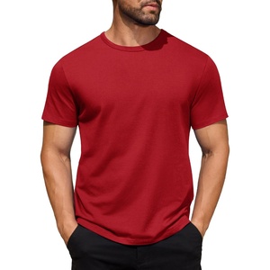 image:imageCOOFANDY Mens Cotton TShirt Short Sleeve Crew Neck Tee Shirts Casual Solid Basic TopsRed