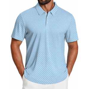 image:imageCOOFANDY Mens Golf Polo Shirts Short Sleeve Quick Dry Moisture Wicking Performance Collared Golf Shirt for MenMicro Geometric