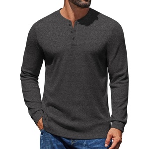 image:imageCOOFANDY Mens Henley Shirts Long Sleeve Button T Shirts Casual Pullover TeeHeather Charcoal Gray