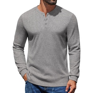 image:imageCOOFANDY Mens Henley Shirts Long Sleeve Button T Shirts Casual Pullover TeeHeather Light Gray